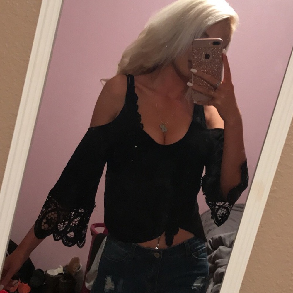 Black off shoulder top